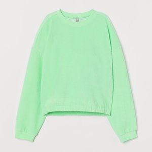 H&M Neon Green Ribbed Sweatshirt